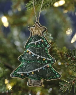 Velvet Embroidered Tree Decoration