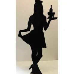 Waitress Silhouette Cardboard Cutout - 175Cm X 87Cm