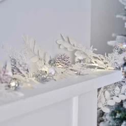 White & Silver Berry Foliage Garland - 1.8M