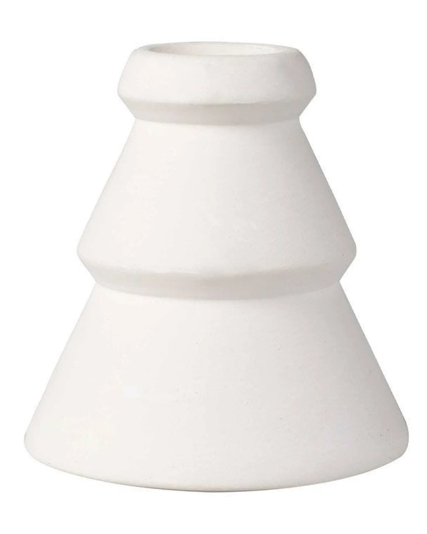 White Ceramic Tree Shaped Candle Holders (2Pk)