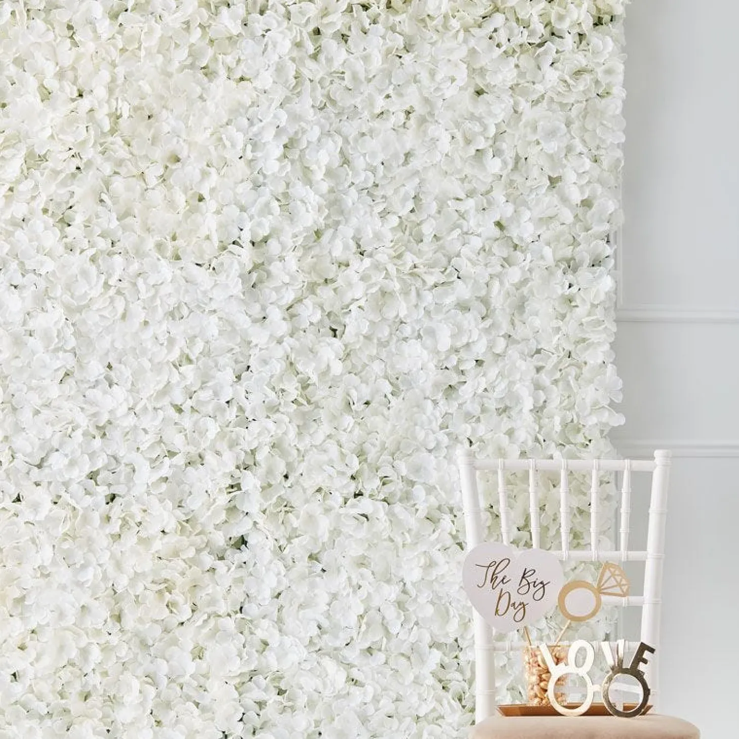 White Flower Wall Backdrop Tile - 63Cm X 45Cm