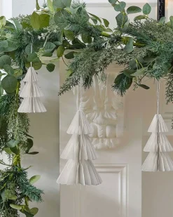 White Honeycomb Trees Hanging Decorations (3Pk)