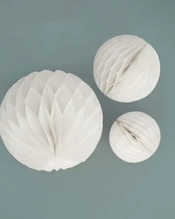 White Paper Honeycomb Hanging Decorations (3Pk)