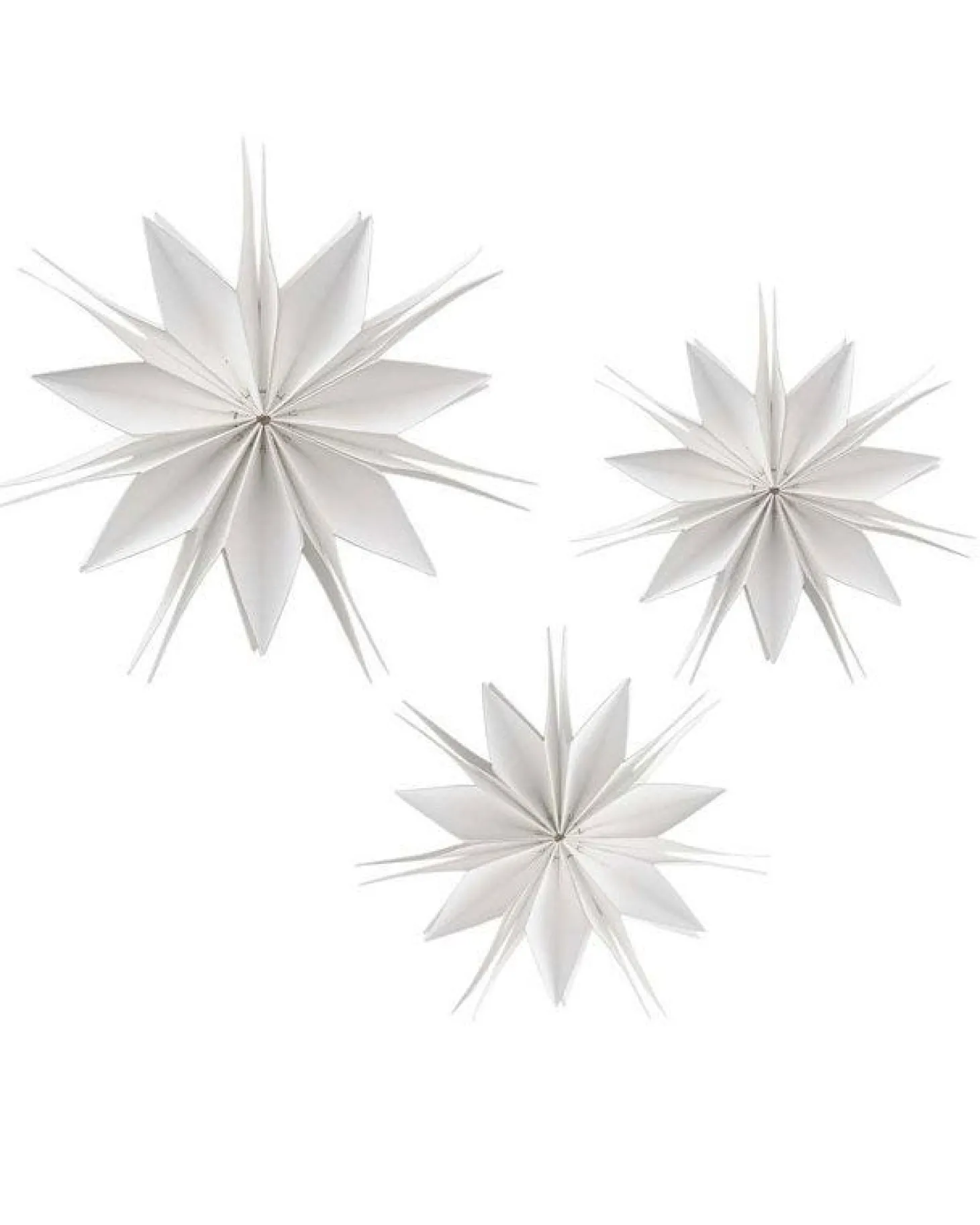 White Paper Stars Hanging Decorations (7Pk)