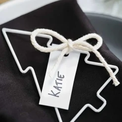 White Wire Christmas Tree Place Card Holder - 11Cm (4Pk)