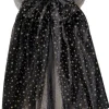 Witch Black & Gold Star Cape
