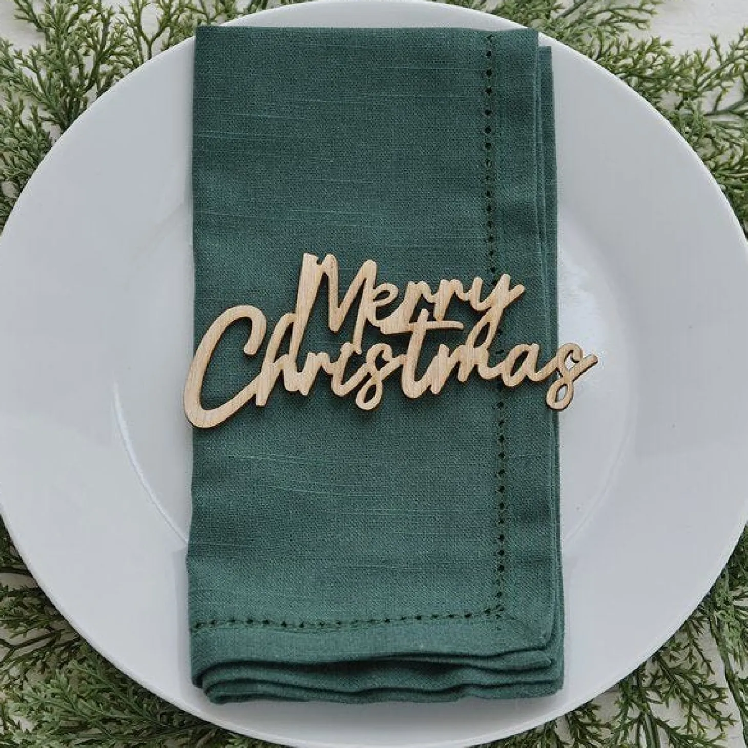 Wood Merry Christmas Sign (6Pk)