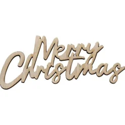 Wood Merry Christmas Sign (6Pk)