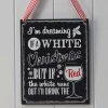 Wooden Chalkboard Christmas Wine Sign - 21.5Cm