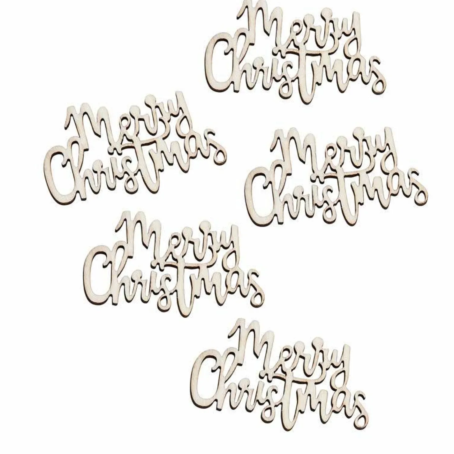Wooden Merry Christmas Table Confetti (20Pk)