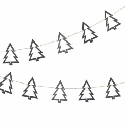 Wooden Tree Christmas Bunting Black - 2M