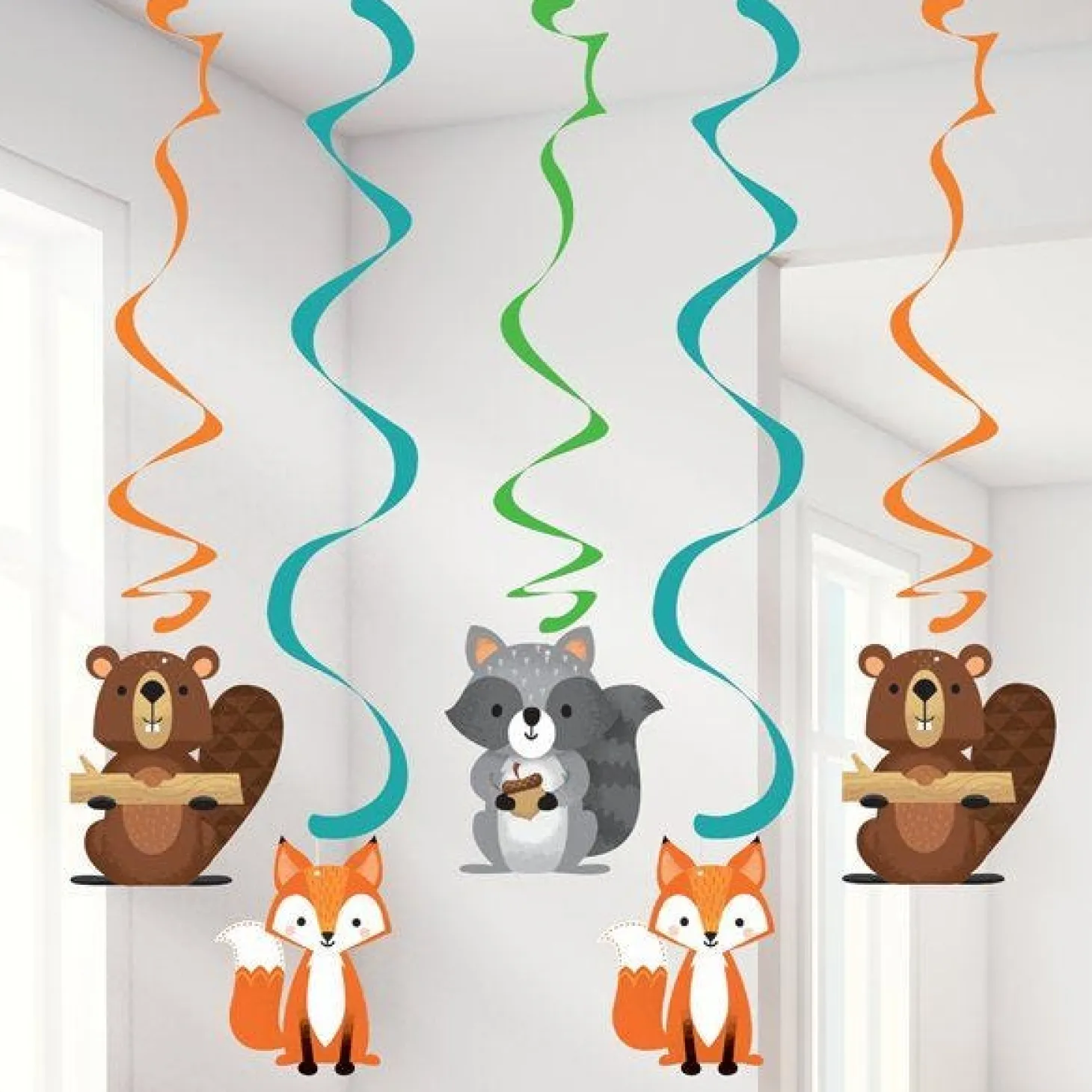 Woodland Animals Hanging Swirls (5Pk)