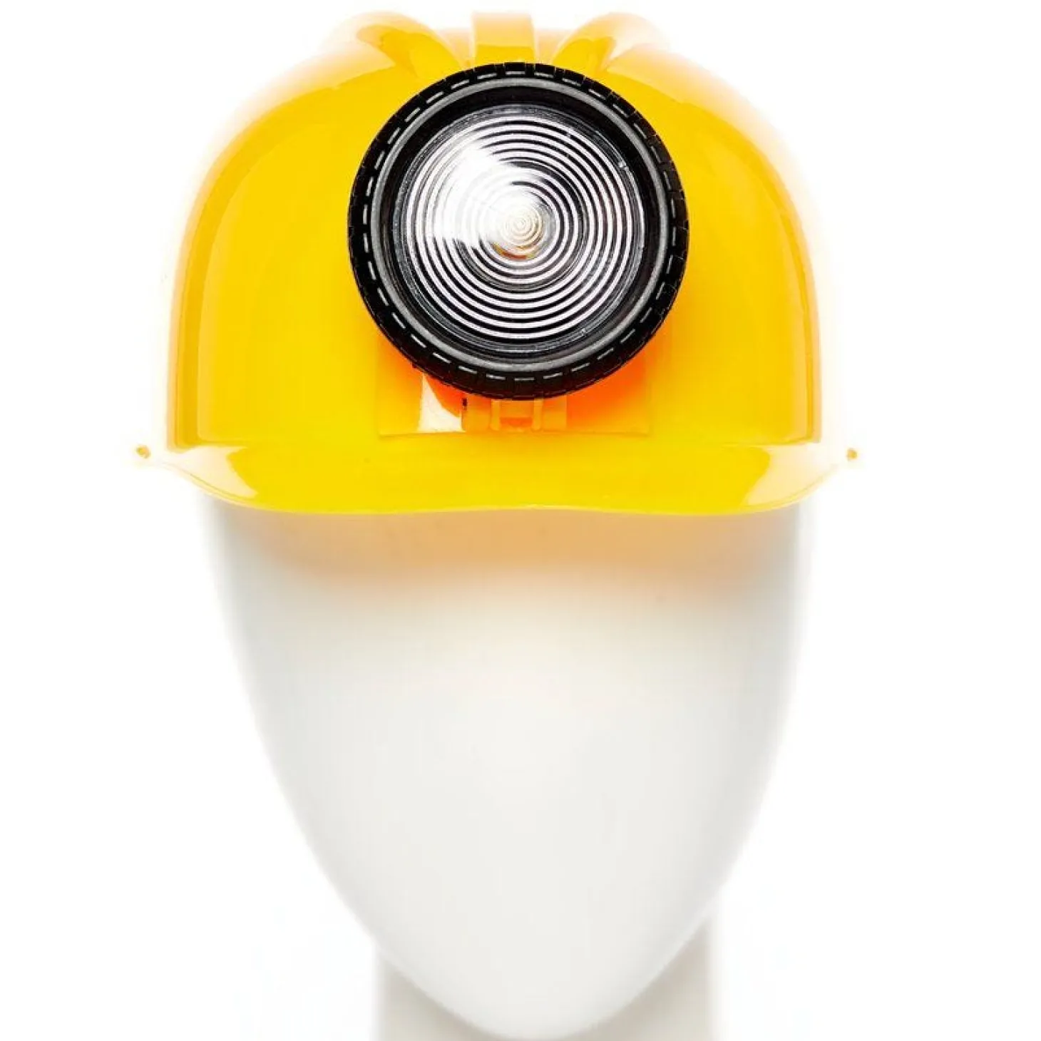 Yellow Construction Helmet With Light