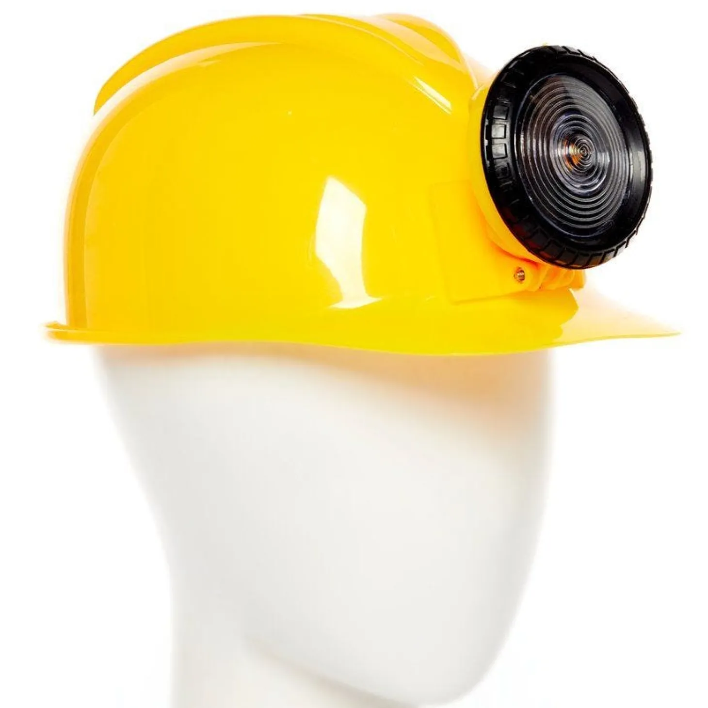 Yellow Construction Helmet With Light
