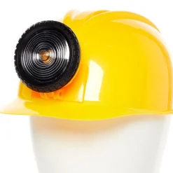 Yellow Construction Helmet With Light