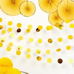 Yellow Glitter Hanging String Decorations - 2.1M (6Pk)