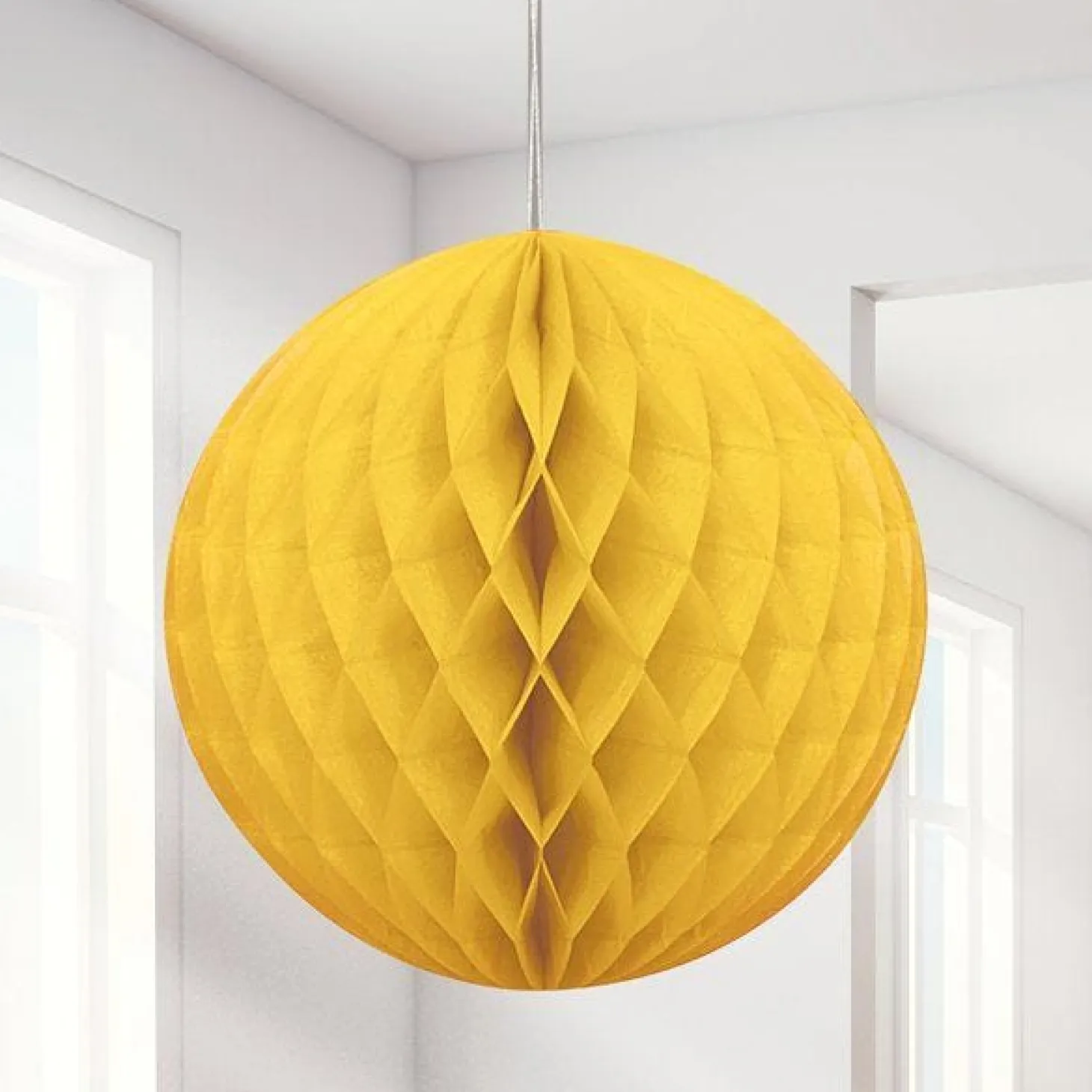 Yellow Honeycomb Ball Decoration - 20Cm