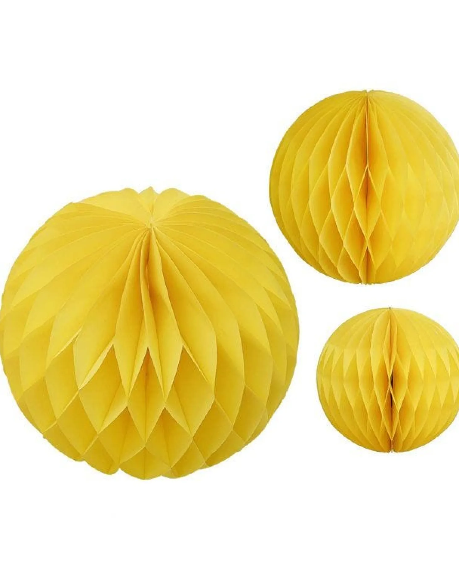 Yellow Paper Honeycomb Hanging Decorations (3Pk)