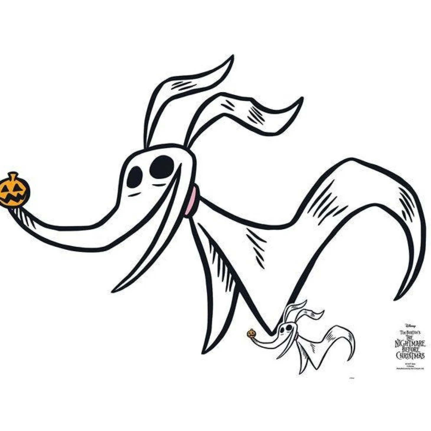 Zero The Nightmare Before Christmas Cardboard Cutout - 133Cm X 96Cm